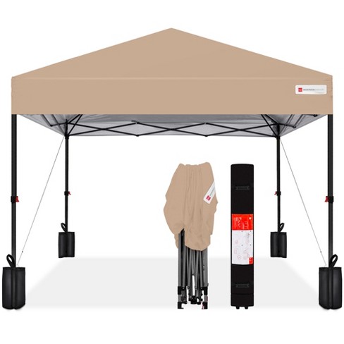 Best Choice Products 12x12ft Easy Setup Pop Up Canopy W 1 button Setup Wheeled Case 4 Weight Bags Tan Target