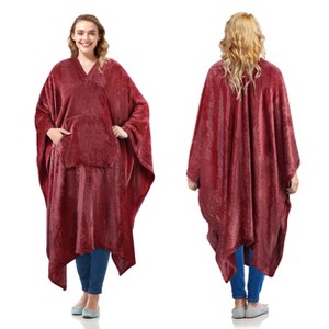 Catalonia Cozy Soft Wearable Blanket Cape for Adult, Fuzzy Snuggly Comfort TV Throw Blanket Wrap Shawl for Women and Men, Winter Cozy Gift - 1 of 4