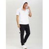 Lars Amadeus Men's Solid Color Zip Up Short Sleeve Hoodies Sweatshirt - 3 of 4
