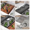 CASAINC 30" Undermount Workstation Single Bowl Stainless Steel Kitchen Sink with Accessories and Drain Strainer - 3 of 4