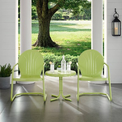 Key Lime Powder-Coated Metal 3-Piece Outdoor Conversation Set