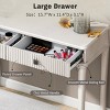 FURNIinspire Vanity Tables Modern Dressing Table Makeup Vanity Desk Set with Stool, Large Drawer Storage for Bedroom, White, 38.4"*16"*29.5" - 4 of 4