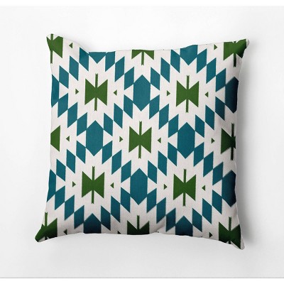 18"x18" Geo Craze Square Throw Pillow Blue - e by design