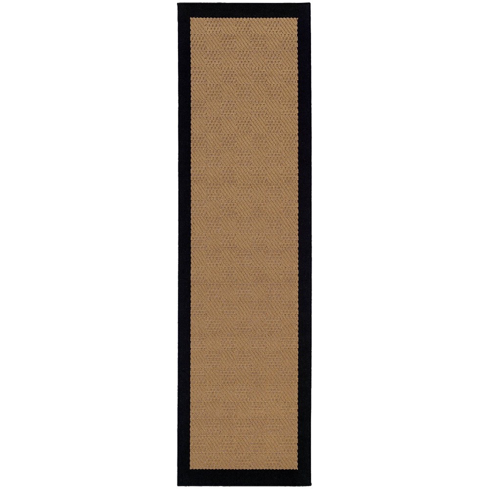  Runner Lindos Neutral Border Rug Beige/Black