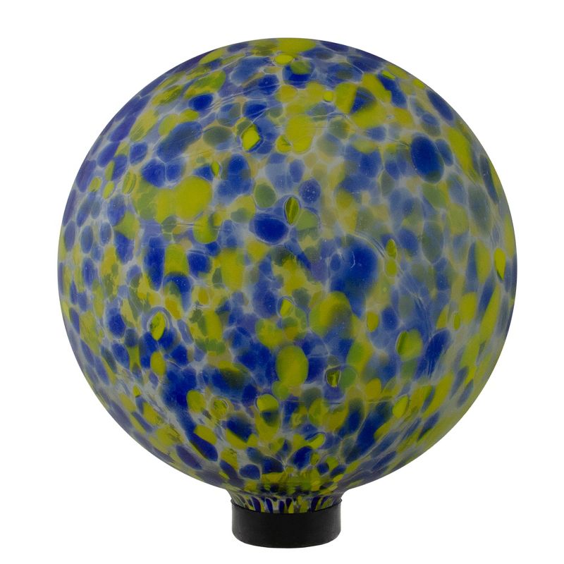 Northlight 10" Yellow and Blue Outdoor Patio Garden Gazing Ball, 3 of 4