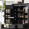 LunaLulinlk 71" Tall Kitchen Pantry Cabinet with 3 Pull Out Cabinet Organizers, Farmhouse Embossed Texture Storage Cabinet - 4 of 4
