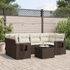 vidaXL 7 Piece Patio Sofa Set with Cushions Brown and Cream Poly Rattan - 2 of 4