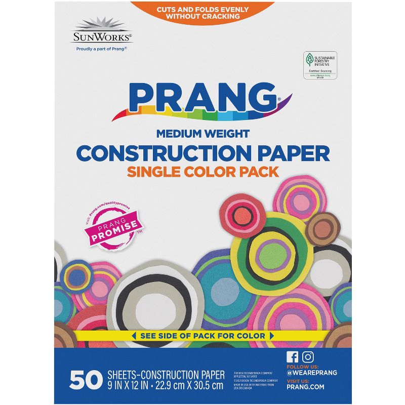 Prang Medium Weight Construction Paper, 12 x 18 Inches, Black, 100 Sheets, 3 of 6