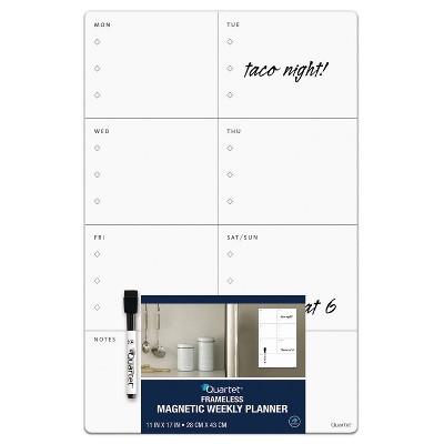 Quartet 11" x 17" Frameless Dry Erase Magnetic Weekly Planner Board