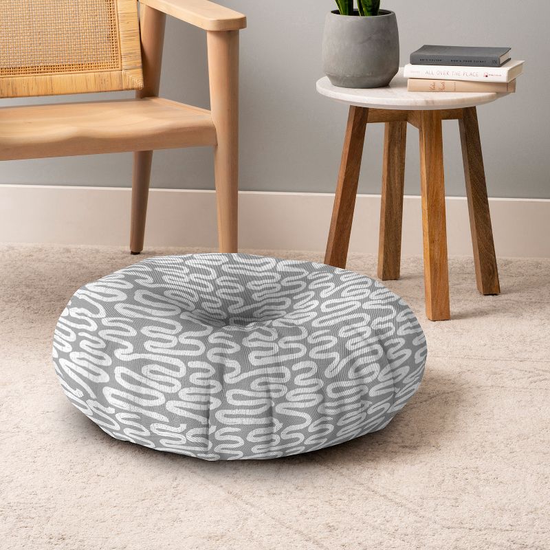 Holli Zollinger Ceres Ani Grey Round Floor Pillow - Deny Designs, 4 of 5