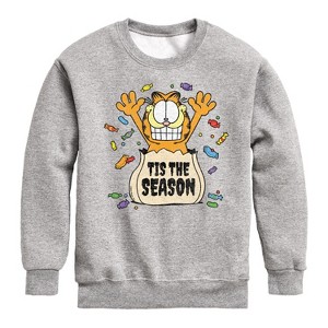 Boys' - Garfield - Tis The Season Graphic Long Sleeve Fleece Sweatshirt - 1 of 4