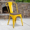 Emma and Oliver 4 Pack Metal Stackable Chair with Wood Seat - 2 of 4