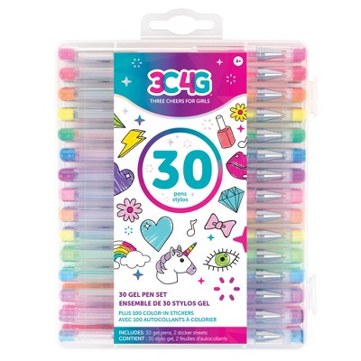 Make It Real: 30 Piece Gel Pen Set W/ 100 Color-in Stickers