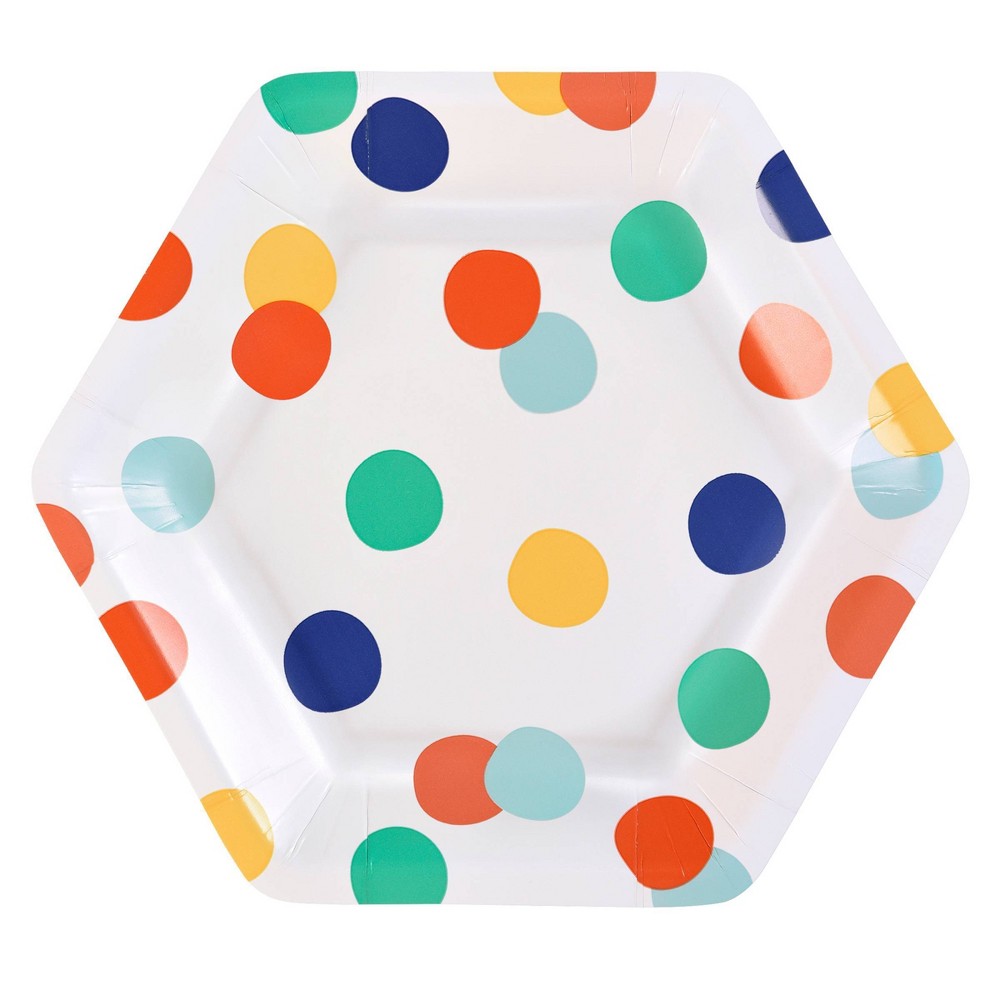 7" 10ct Hex Snack Retro Dots - Spritz™ pack of 6