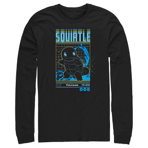 Men's Pokemon Squirtle Retro Grid Long Sleeve Shirt - 1 of 4