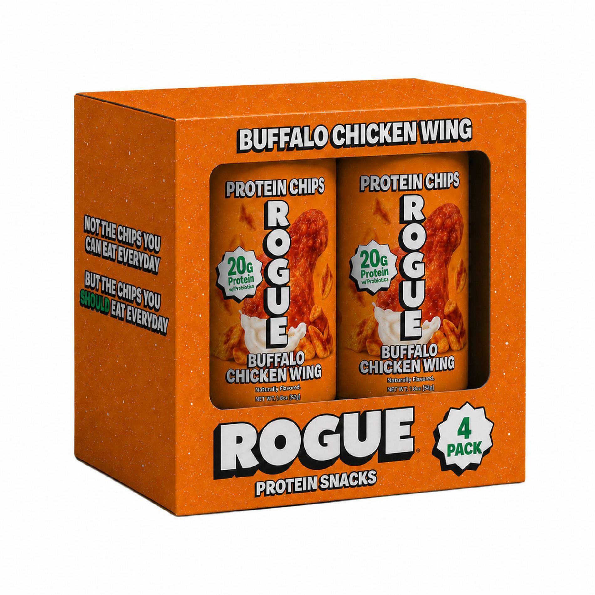 Rogue Protein Snacks Buffalo Chicken Wing Protein Chips - 20g Protein - 7.3oz/4pk
