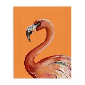 Stupell Industries Tropical Flamingo Bird Portrait Watercolor Detail Canvas Art - 1 of 4