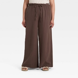 Women's High-Rise Wide Leg Pull-On Pants - Universal Thread™ - 1 of 3