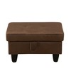 AndMakers 28.5 in. W Flannel Polyester Blend Rectangle Ottoman with Storage - 2 of 4