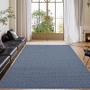Machine Washable Printed Braided Texture Area Rug, Non-Slip Low-Pile Indoor Carpet for Living Room, Bedroom, Entryway - Durable Rustic Home Decor - 3 of 4