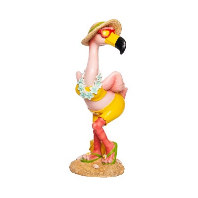 Beachcombers Flamingo W/Hat Figurine