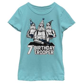Girl's Star Wars Stormtrooper Party Hats Trio 7th Birthday Trooper T-Shirt