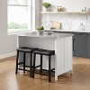 Silvia Stainless Steel Top Island with Upholstered Saddle Stools White/Black - Crosley - 3 of 4