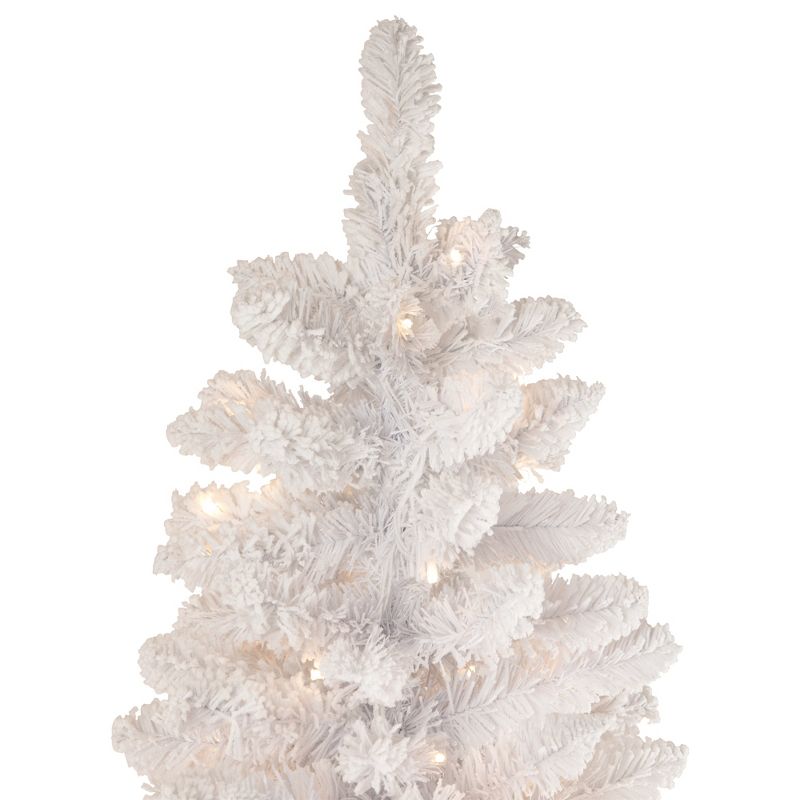 Northlight 6.5' Pre-Lit Medium Flocked Norway Pine Artificial Christmas Tree, Warm White LED Lights, 6 of 9