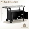 Costway Grill Cart with Storage 33" Outdoor Kitchen Island with Folding Stainless Steel Top - 3 of 4