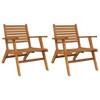 vidaXL Patio Chairs 2 pcs Solid Acacia Wood - 2 of 4