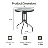 Karl Home |23.6in. Round Patio Bistro Table with Tempered Glass Top - 2 of 4