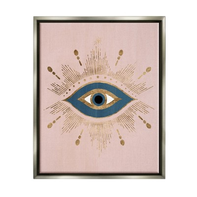 Stupell Industries Evil Eye Glam Boho Pattern Framed Canvas, 17 x 1.7 x 21