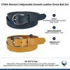 CTM Women's Adjustable Smooth Leather Dress Belt Set - 2 of 4