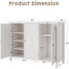 Acekool Farmhouse Shoe Cabinet, White and Red Flip Drawer Shoe Organizer, Gold Handles, Entryway Storage, Space Saving, 43.3"x15.4"x34.8" - 2 of 4