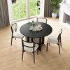 46 inch Round Black Rattan Dining Table for 4-6 People Suitable for Dining Room and Living Room - 2 of 4
