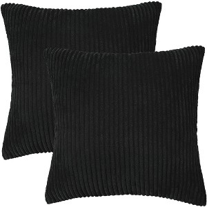 PiccoCasa Soft Corduroy Striped Cushion Decorative Throw Pillowcase 2 Pcs - 1 of 4