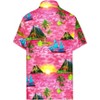 LA LEELA Men's Hawaiian Shirts Short Sleeve Button Down Shirt Mens Tropical Shirts Casual Vacation Party Caribbean Shirts for Men L Beach Sunset, Pink - 2 of 3