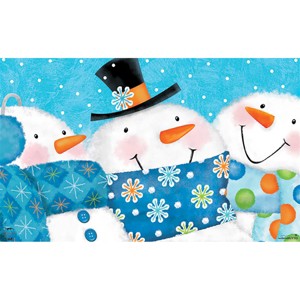 Snow Buds Winter Doormat Snowman Indoor / Outdoor 30" x 18" Briarwood Lane - 1 of 4