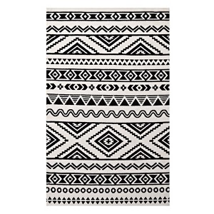 Modway Haku Geometric 8x10 Area Rug With Contemporary Design In Black and White - 1 of 4