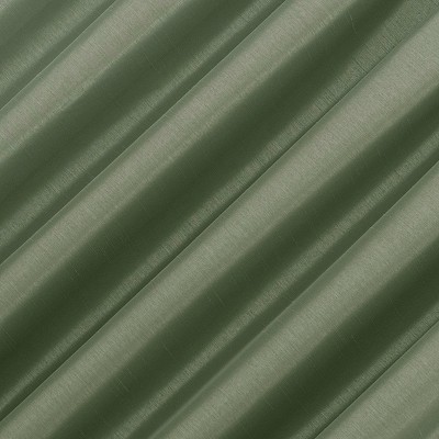 Moss Green Faux Silk Blackout Curtain Panel, 50" x 63"
