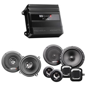 MB Quart FA2-400.4 FORMULA 400 Watt 4-Channel Amplifier with Discus DS2-216 6.5 Inch Component Speakers and DK2-113 5.25 Inch Coax Speakers - 1 of 4