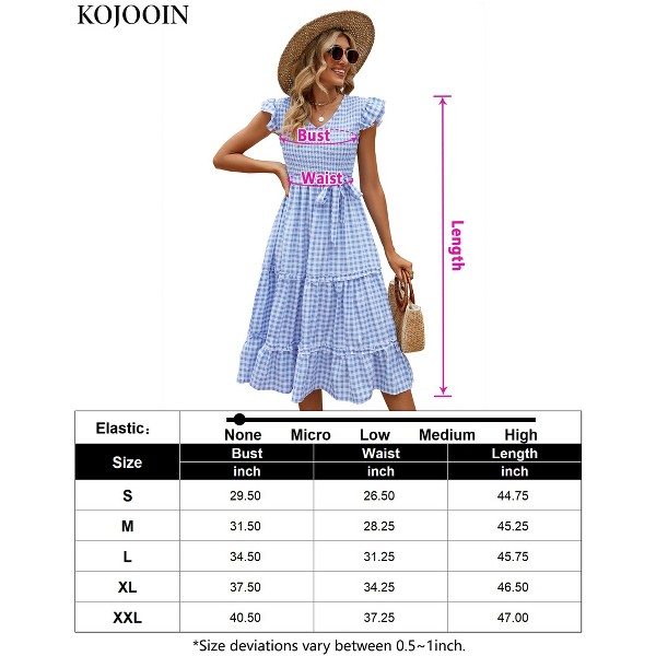 Vestido midi con fruncido, manga corta con vuelo y volantes 5