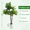 Artificial Fiddle Leaf Fig Tree, Large Faux Plant with Pot, Suitable for Office, Living Room, Bathroom Decoration, and Festivals - 2 of 4