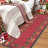 Christmas Area Rug with Bells Holly Berry Ribbon Garland, Festive Throw Carpet for Living Room Bedroom Kitchen Office - 4 of 4