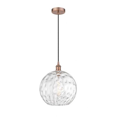 Athens Water Glass - 1 Light Mini Pendant In Industrial Style-14.75 Inches Tall and 12 Inches Wide
