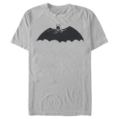 Men's Batman Caped Crusader Silhouette T-shirt - Silver - Large : Target