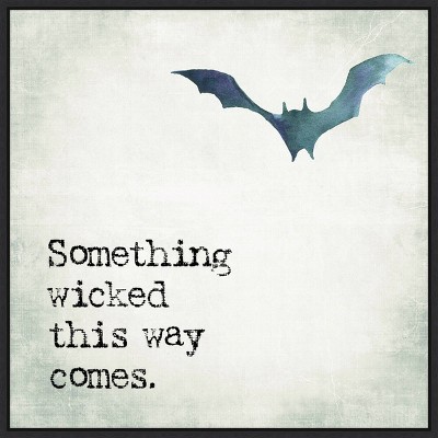 22" x 22" Something Wicked Bat Portfolio Framed Wall Canvas - Amanti Art