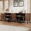 APRILSOUL66.00"Functional 4-Door TV Cabinet ¨C 2 Storage Spaces, Adjustable Shelves, Ideal for Living Room Organization - 2 of 4