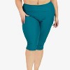 Calypsa Women's High Waisted Chlorine Resistant Capri Swim Leggings - 4 of 4