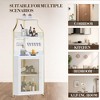 Corner Wine Cabinet, Metal Wine Holder Stand Holds 50+ Bottles & Glassware, Floor Wine Storage for Kitchen Dining Room Office Bar - 4 of 4